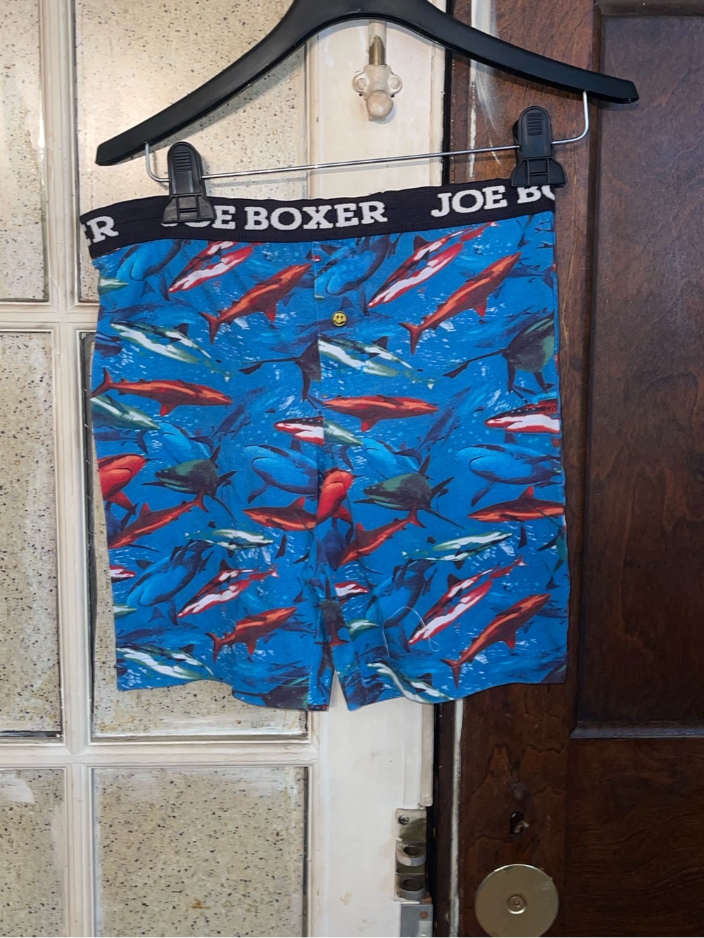 Boy’s Joe Boxer Shark-Print Boxer Pajama Shorts - Sz Small/C (6/7)